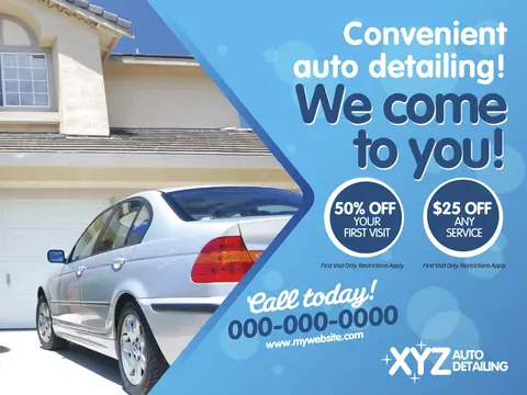 Auto Detailing postcard design