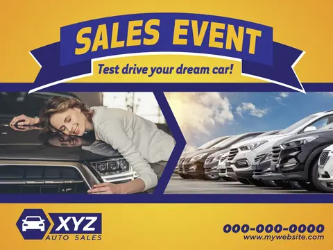 Auto Sales postcard design