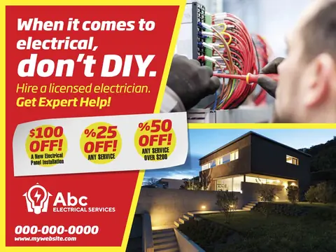 Electricians postcard design