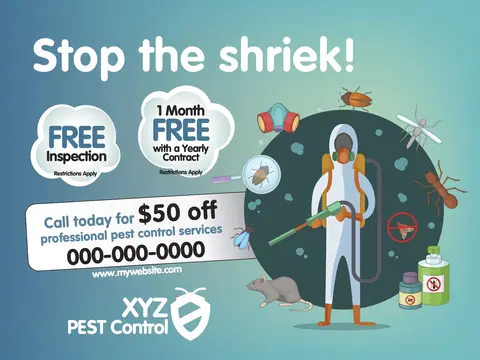 Pest Control postcard design