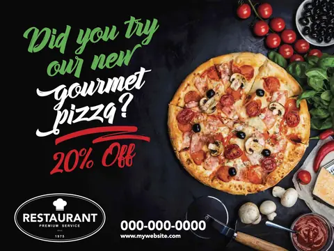 Restaurants postcard design