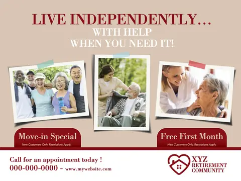 Senior Care postcard design